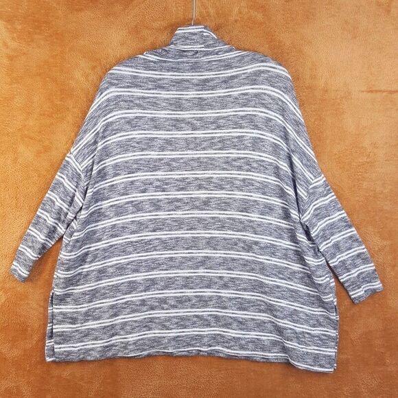 POSTMARK Womens Sweater Small Gray White Stripe Oversized Dolman ANTHROPOLOGIE - Picture 5 of 9
